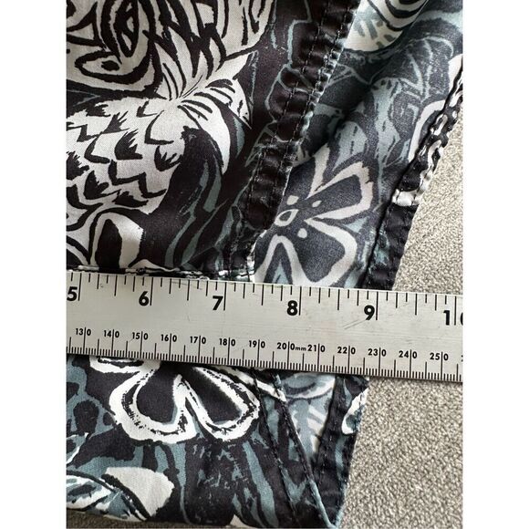 Hobie‎ Vintage Hawaiian Flower Swim Trunks Mens L Black Cargo Pocket - Picture 9 of 10